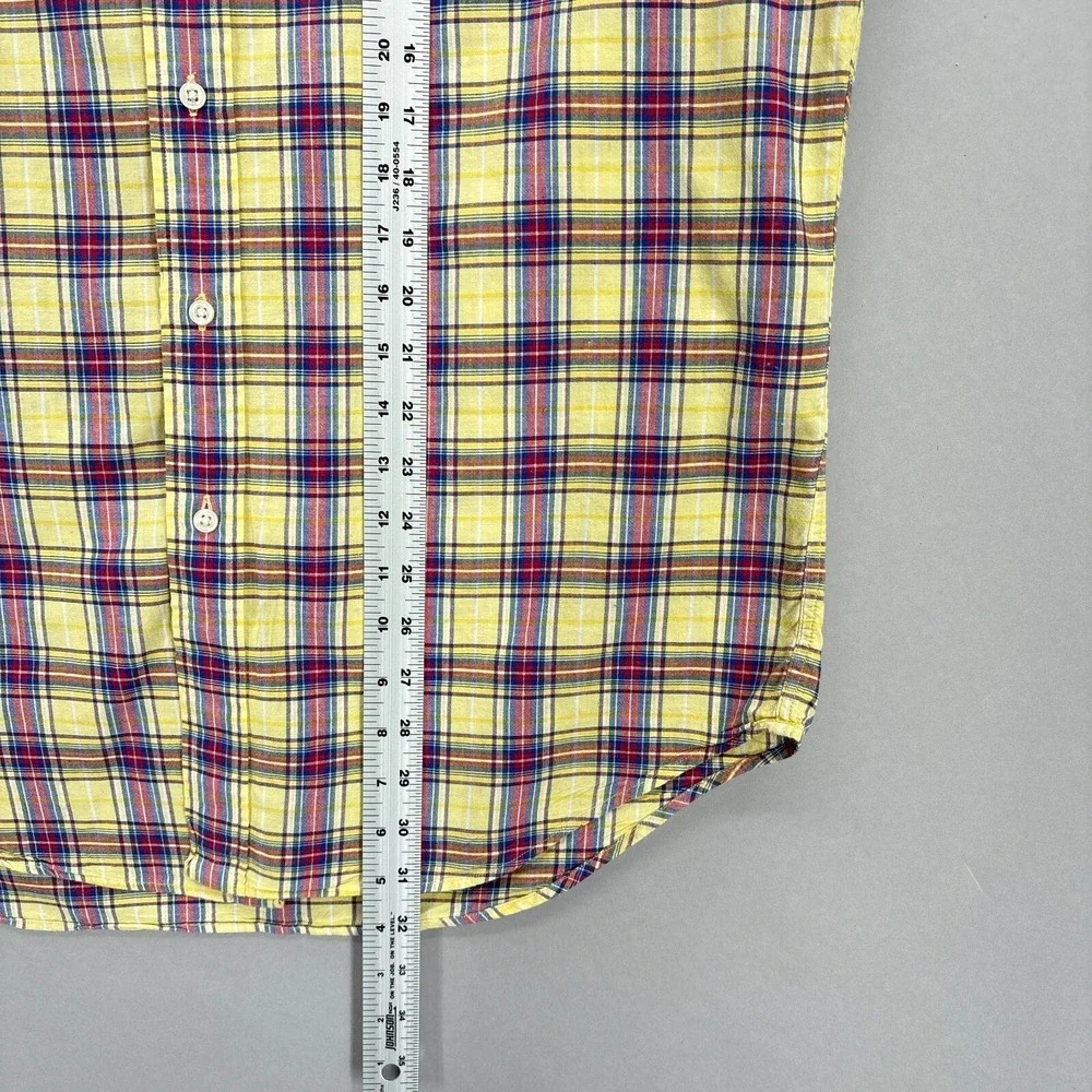 Polo Ralph Lauren Shirt Mens Medium Yellow Red Plaid Button Down‎ Tartan Blake